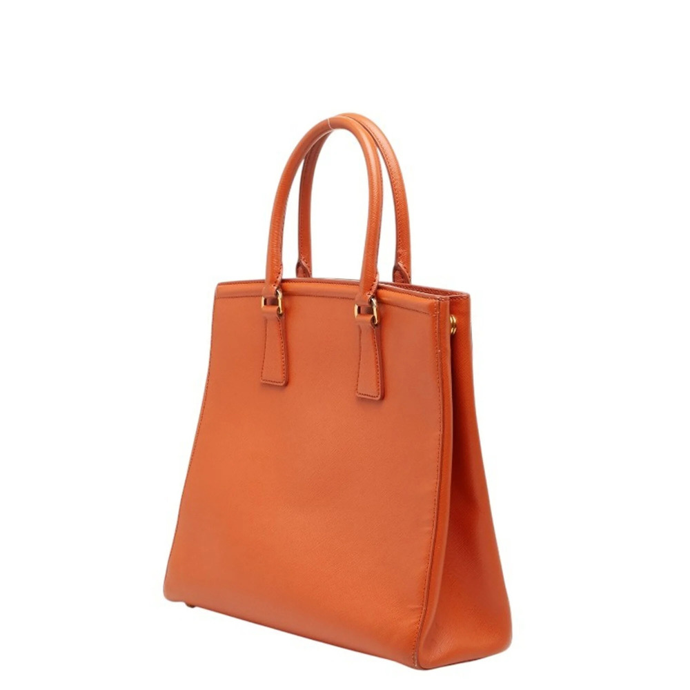 PRADA Orange Leather Saffiano Shoulder Bag - Picture 2 of 16